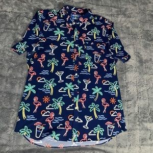 Chubbies Neon Flamingo pool shirt